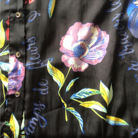 FREE PEOPLE SILKY NIGHTS FLORAL BLOUSE SMALL - Picture 10 of 15